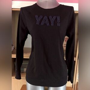 Old Navy Women’s Black ‘Yay!’ Sweater, Size S